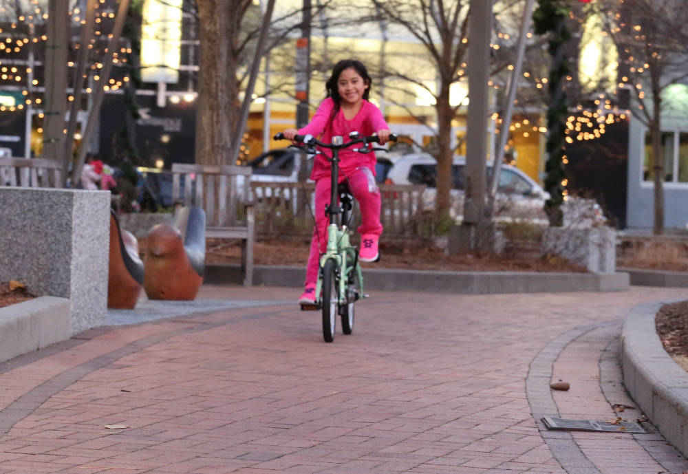 Kids fit very well on folding bikes 